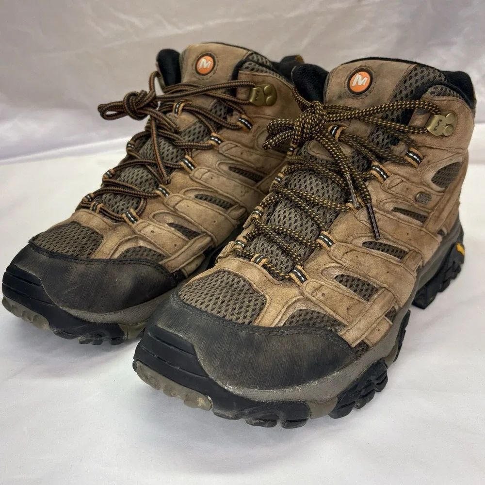 Merrell Moab 3 Mid Waterproof Hiking Boots Men's Size US 10.5 Earth Brown J06051